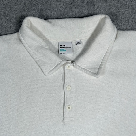 TNA Sweatfleece pullover Polo Sweatshirt Women's XXL 2XL White Cozy Fleece - Picture 11 of 16